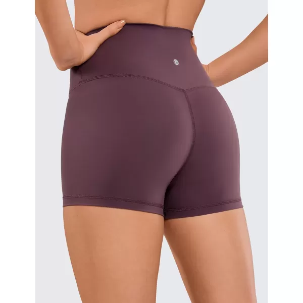 CRZ YOGA Womens Naked Feeling Biker Shorts  3  4  6  8  10 High Waist Yoga Workout Running Shorts Spandex3 inches Arctic Plum