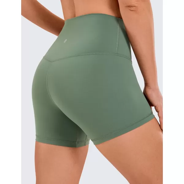 CRZ YOGA Womens Naked Feeling Biker Shorts  3  4  6  8  10 High Waist Yoga Workout Running Shorts Spandex4 inches Vibrant Green