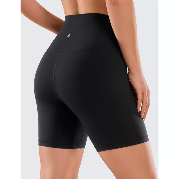 CRZ YOGA Womens Naked Feeling Biker Shorts  3  4  6  8  10 High Waist Yoga Workout Running Shorts Spandex6 inches Black