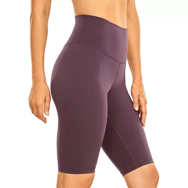 CRZ YOGA Womens Naked Feeling Biker Shorts  3  4  6  8  10 High Waist Yoga Workout Running Shorts SpandexArctic Plum