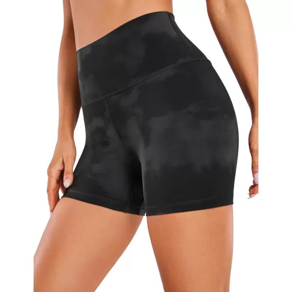 CRZ YOGA Womens Naked Feeling Biker Shorts  3  4  6  8  10 High Waist Yoga Workout Running Shorts SpandexBlack Tie Dye Flowers