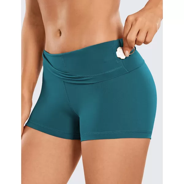 CRZ YOGA Womens Naked Feeling Biker Shorts  3  4  6  8  10 High Waist Yoga Workout Running Shorts SpandexBorealis Green