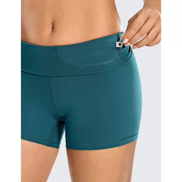 CRZ YOGA Womens Naked Feeling Biker Shorts  3  4  6  8  10 High Waist Yoga Workout Running Shorts SpandexBorealis Green