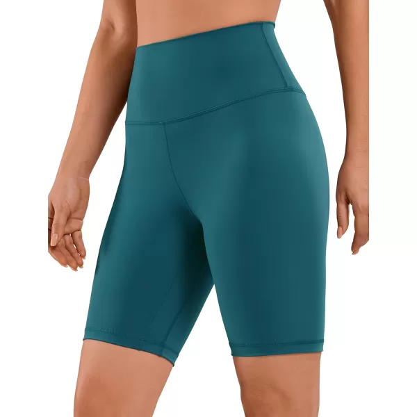 CRZ YOGA Womens Naked Feeling Biker Shorts  3  4  6  8  10 High Waist Yoga Workout Running Shorts SpandexBorealis Green