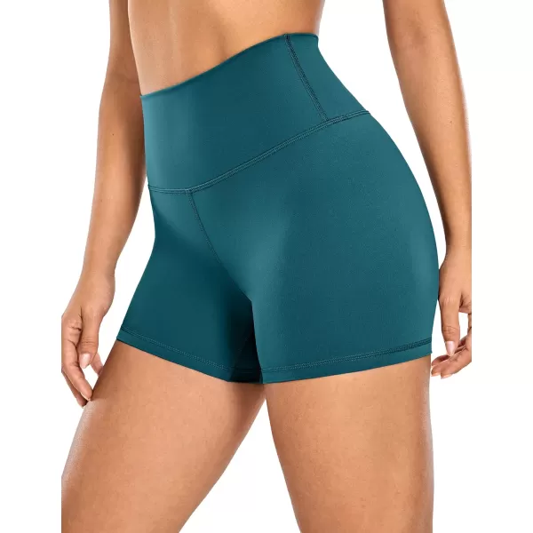 CRZ YOGA Womens Naked Feeling Biker Shorts  3  4  6  8  10 High Waist Yoga Workout Running Shorts SpandexBorealis Green