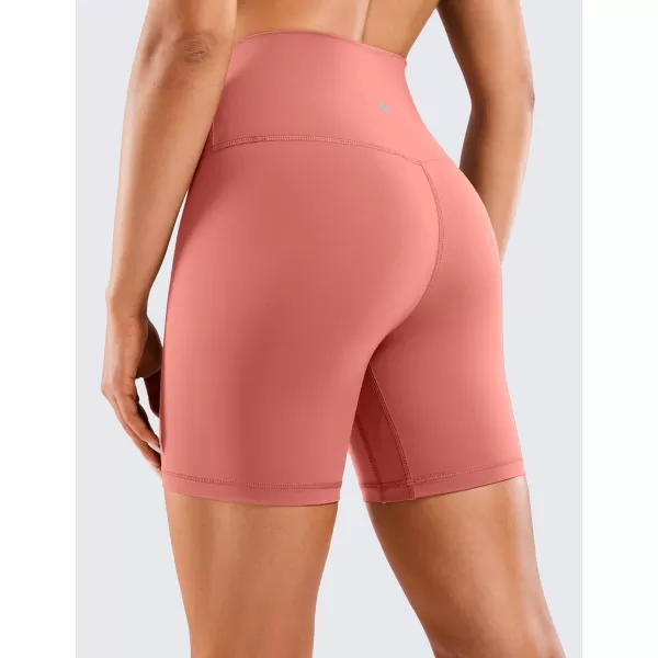 CRZ YOGA Womens Naked Feeling Biker Shorts  3  4  6  8  10 High Waist Yoga Workout Running Shorts SpandexBriar Rose