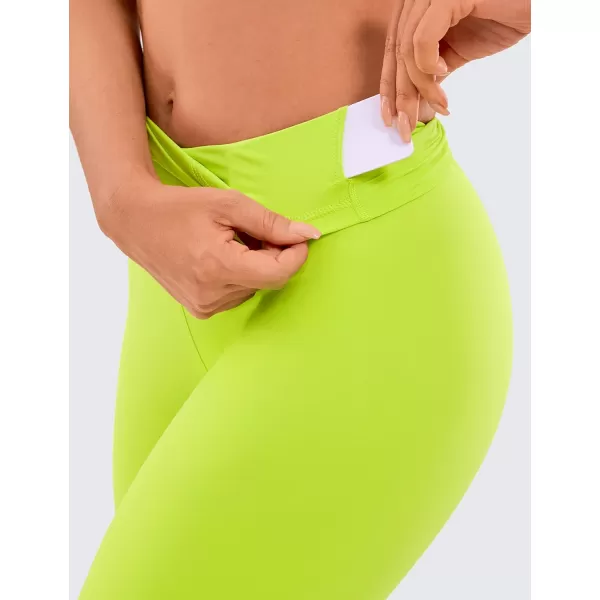 CRZ YOGA Womens Naked Feeling Biker Shorts  3  4  6  8  10 High Waist Yoga Workout Running Shorts SpandexChartreuse