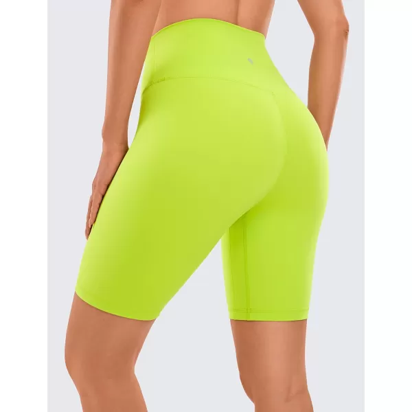 CRZ YOGA Womens Naked Feeling Biker Shorts  3  4  6  8  10 High Waist Yoga Workout Running Shorts SpandexChartreuse