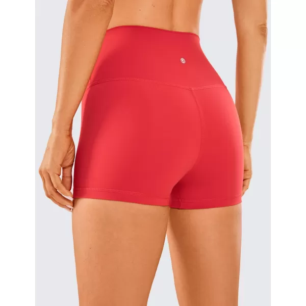 CRZ YOGA Womens Naked Feeling Biker Shorts  3  4  6  8  10 High Waist Yoga Workout Running Shorts SpandexCrimson