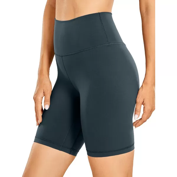 CRZ YOGA Womens Naked Feeling Biker Shorts  3  4  6  8  10 High Waist Yoga Workout Running Shorts SpandexDark Green