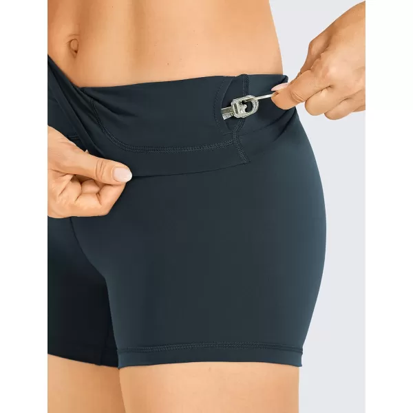 CRZ YOGA Womens Naked Feeling Biker Shorts  3  4  6  8  10 High Waist Yoga Workout Running Shorts SpandexDark Green