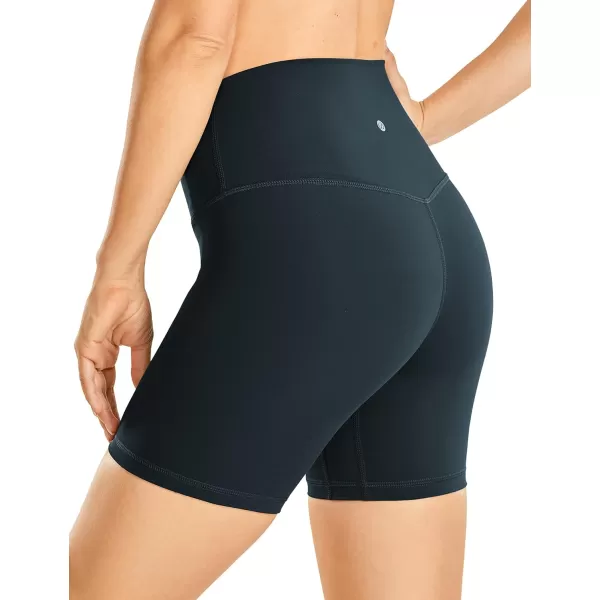 CRZ YOGA Womens Naked Feeling Biker Shorts  3  4  6  8  10 High Waist Yoga Workout Running Shorts SpandexDark Green
