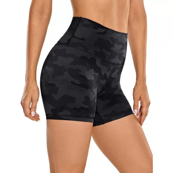 CRZ YOGA Womens Naked Feeling Biker Shorts  3  4  6  8  10 High Waist Yoga Workout Running Shorts SpandexDark Grey Camouflage
