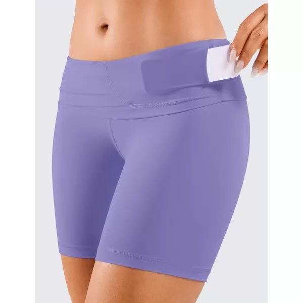 CRZ YOGA Womens Naked Feeling Biker Shorts  3  4  6  8  10 High Waist Yoga Workout Running Shorts SpandexDark Lavender Purple