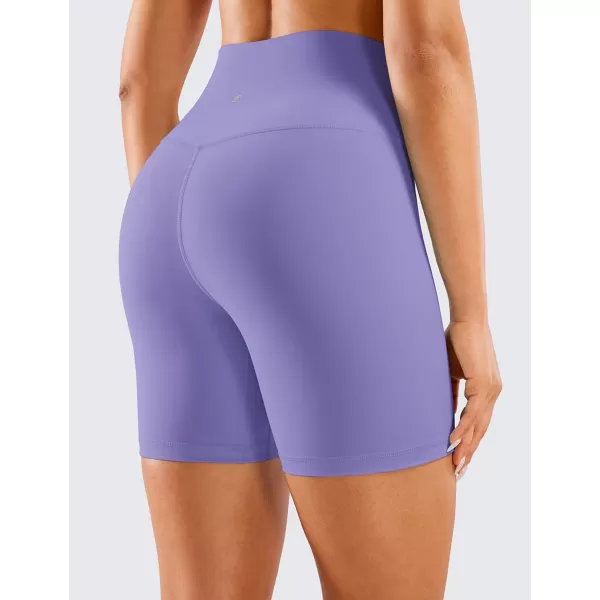 CRZ YOGA Womens Naked Feeling Biker Shorts  3  4  6  8  10 High Waist Yoga Workout Running Shorts SpandexDark Lavender Purple