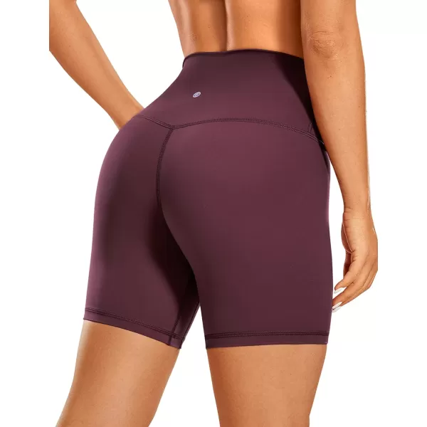 CRZ YOGA Womens Naked Feeling Biker Shorts  3  4  6  8  10 High Waist Yoga Workout Running Shorts SpandexDark Russet