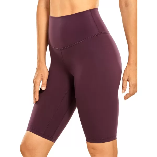 CRZ YOGA Womens Naked Feeling Biker Shorts  3  4  6  8  10 High Waist Yoga Workout Running Shorts SpandexDark Russet