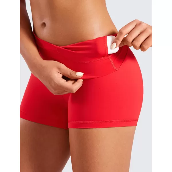 CRZ YOGA Womens Naked Feeling Biker Shorts  3  4  6  8  10 High Waist Yoga Workout Running Shorts SpandexDeep Red