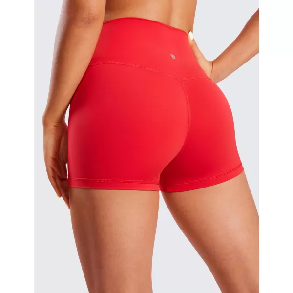 CRZ YOGA Womens Naked Feeling Biker Shorts  3  4  6  8  10 High Waist Yoga Workout Running Shorts SpandexDeep Red