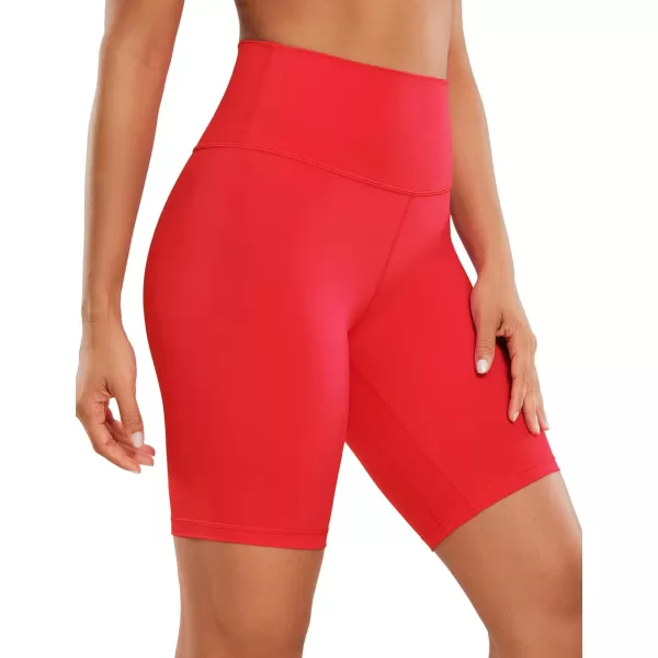 CRZ YOGA Womens Naked Feeling Biker Shorts  3  4  6  8  10 High Waist Yoga Workout Running Shorts SpandexDeep Red