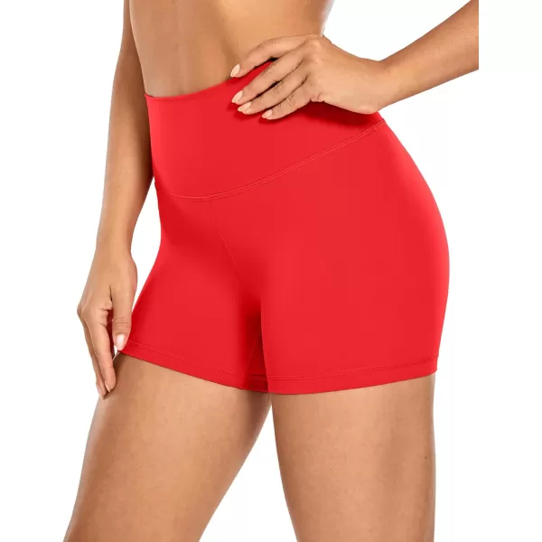 CRZ YOGA Womens Naked Feeling Biker Shorts  3  4  6  8  10 High Waist Yoga Workout Running Shorts SpandexDeep Red