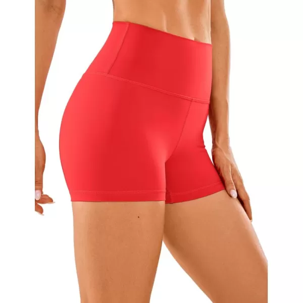 CRZ YOGA Womens Naked Feeling Biker Shorts  3  4  6  8  10 High Waist Yoga Workout Running Shorts SpandexDeep Red