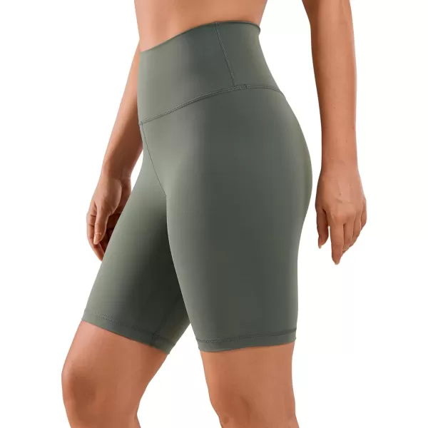 CRZ YOGA Womens Naked Feeling Biker Shorts  3  4  6  8  10 High Waist Yoga Workout Running Shorts SpandexGrey Sage