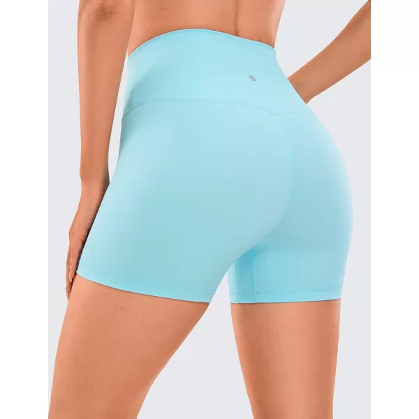 CRZ YOGA Womens Naked Feeling Biker Shorts  3  4  6  8  10 High Waist Yoga Workout Running Shorts SpandexHydra Blue