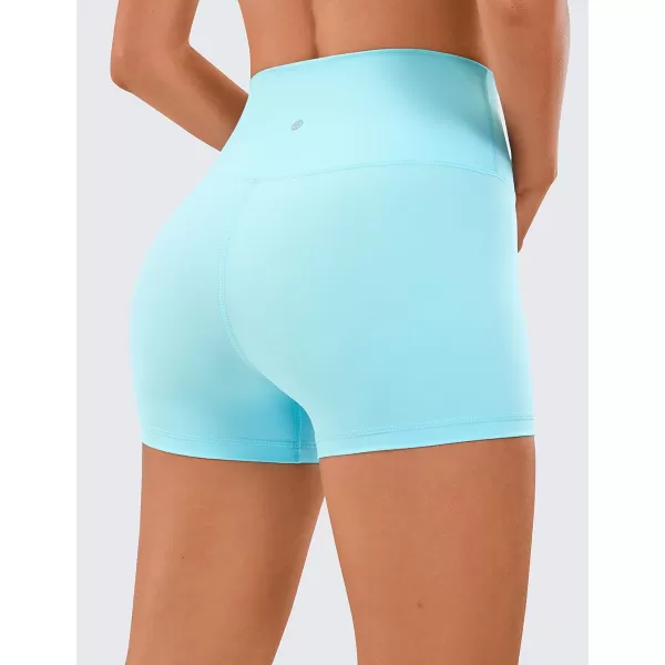 CRZ YOGA Womens Naked Feeling Biker Shorts  3  4  6  8  10 High Waist Yoga Workout Running Shorts SpandexHydra Blue