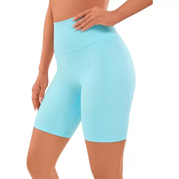 CRZ YOGA Womens Naked Feeling Biker Shorts  3  4  6  8  10 High Waist Yoga Workout Running Shorts SpandexHydra Blue