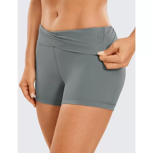 CRZ YOGA Womens Naked Feeling Biker Shorts  3  4  6  8  10 High Waist Yoga Workout Running Shorts SpandexLava Smoke Grey