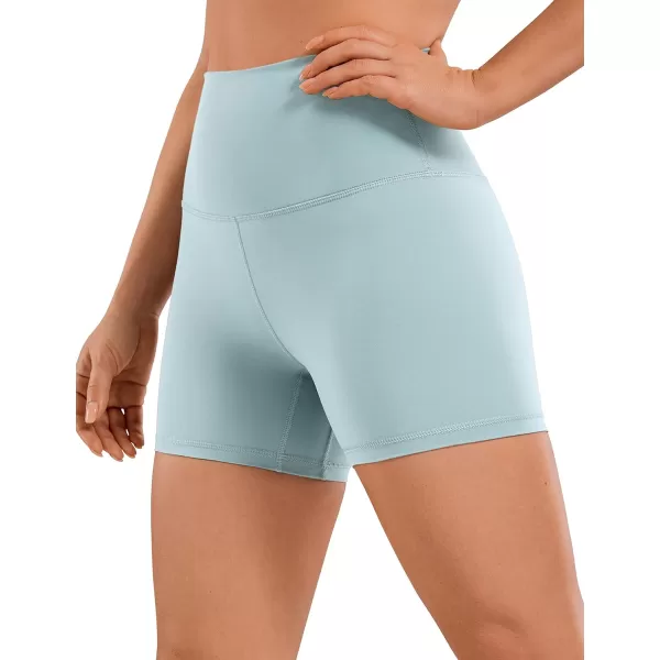 CRZ YOGA Womens Naked Feeling Biker Shorts  3  4  6  8  10 High Waist Yoga Workout Running Shorts SpandexLight Grayish Blue