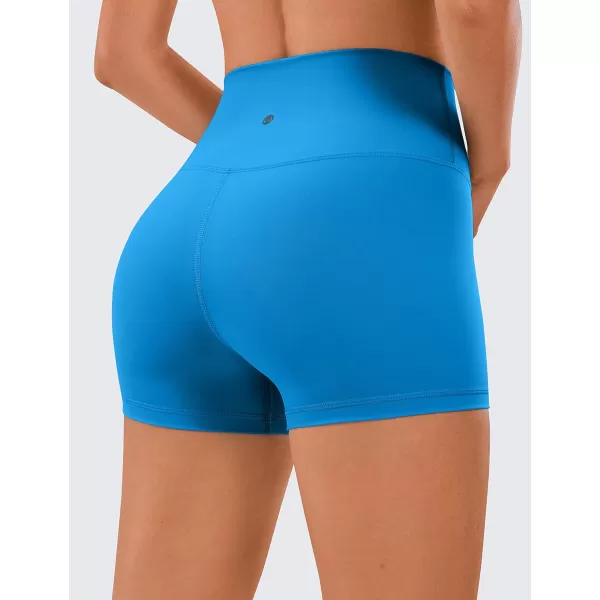 CRZ YOGA Womens Naked Feeling Biker Shorts  3  4  6  8  10 High Waist Yoga Workout Running Shorts SpandexMadagascar Blue