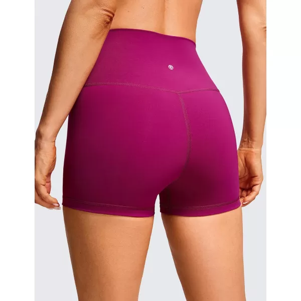 CRZ YOGA Womens Naked Feeling Biker Shorts  3  4  6  8  10 High Waist Yoga Workout Running Shorts SpandexMagenta Purple