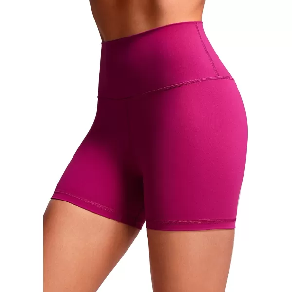 CRZ YOGA Womens Naked Feeling Biker Shorts  3  4  6  8  10 High Waist Yoga Workout Running Shorts SpandexMagenta Purple