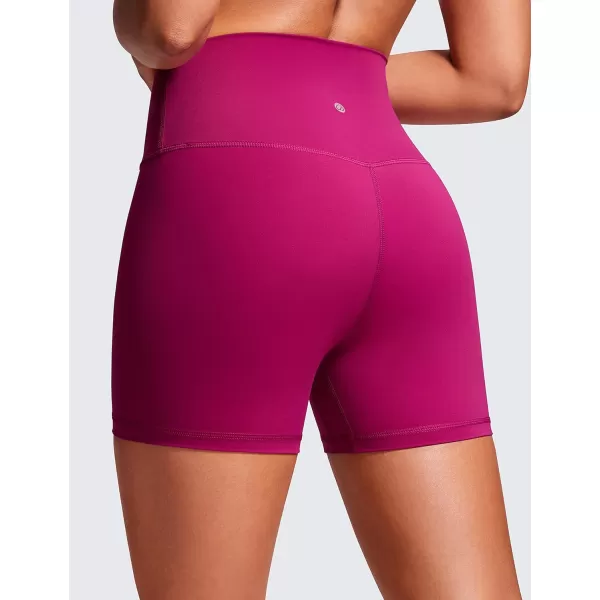 CRZ YOGA Womens Naked Feeling Biker Shorts  3  4  6  8  10 High Waist Yoga Workout Running Shorts SpandexMagenta Purple