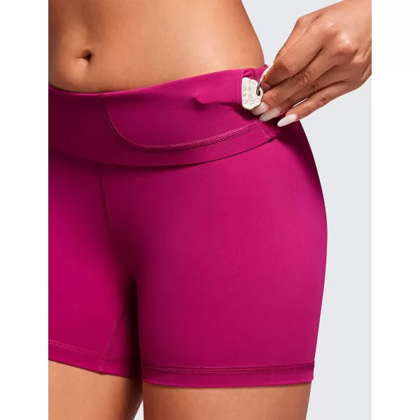 CRZ YOGA Womens Naked Feeling Biker Shorts  3  4  6  8  10 High Waist Yoga Workout Running Shorts SpandexMagenta Purple