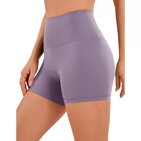 CRZ YOGA Womens Naked Feeling Biker Shorts  3  4  6  8  10 High Waist Yoga Workout Running Shorts SpandexMatt Purple