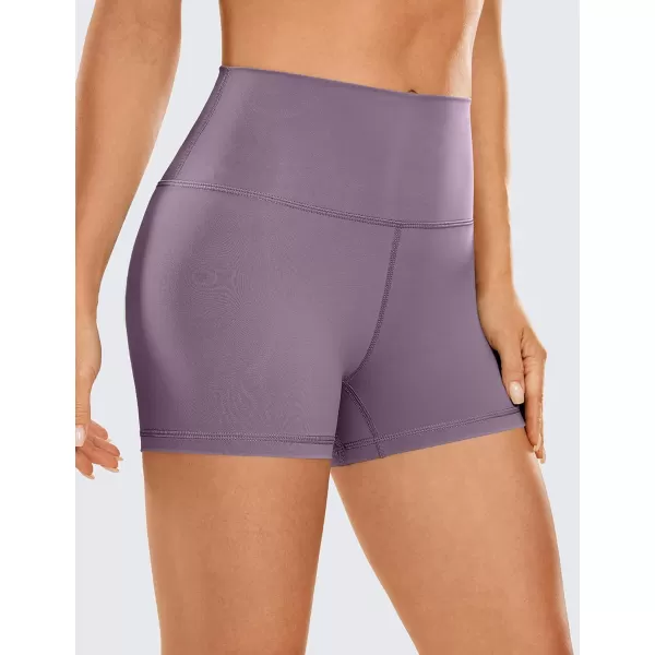 CRZ YOGA Womens Naked Feeling Biker Shorts  3  4  6  8  10 High Waist Yoga Workout Running Shorts SpandexMatt Purple