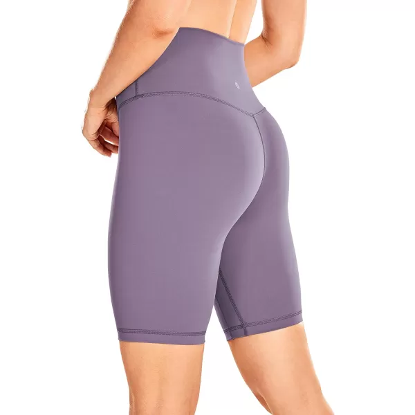 CRZ YOGA Womens Naked Feeling Biker Shorts  3  4  6  8  10 High Waist Yoga Workout Running Shorts SpandexMatt Purple