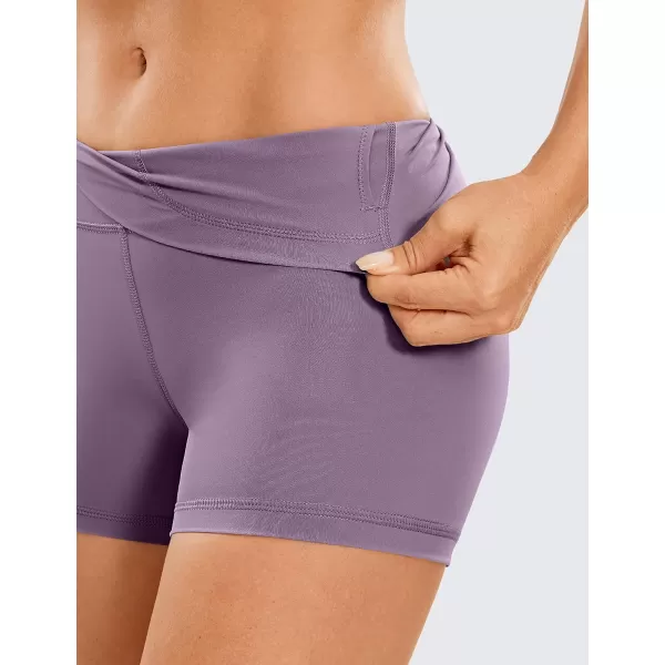 CRZ YOGA Womens Naked Feeling Biker Shorts  3  4  6  8  10 High Waist Yoga Workout Running Shorts SpandexMatt Purple