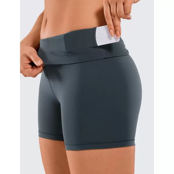 CRZ YOGA Womens Naked Feeling Biker Shorts  3  4  6  8  10 High Waist Yoga Workout Running Shorts SpandexMelanite