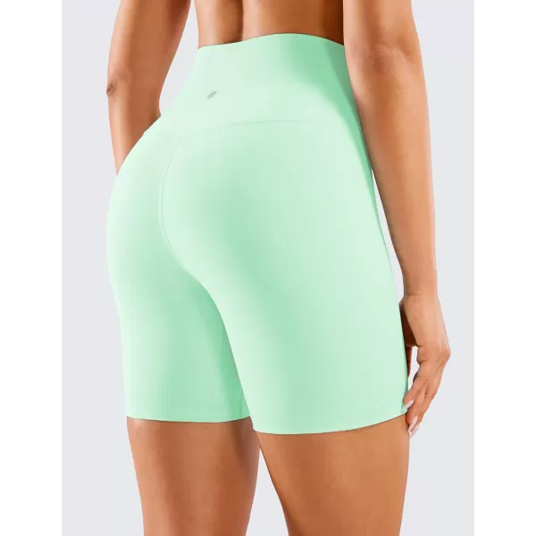 CRZ YOGA Womens Naked Feeling Biker Shorts  3  4  6  8  10 High Waist Yoga Workout Running Shorts SpandexMint Moment