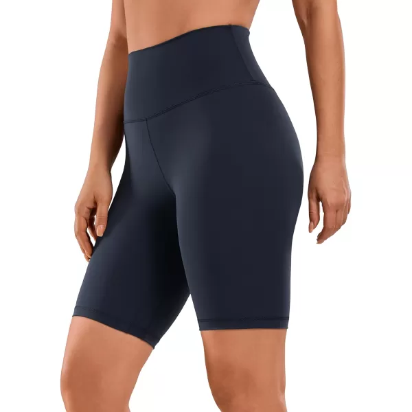 CRZ YOGA Womens Naked Feeling Biker Shorts  3  4  6  8  10 High Waist Yoga Workout Running Shorts SpandexNavy