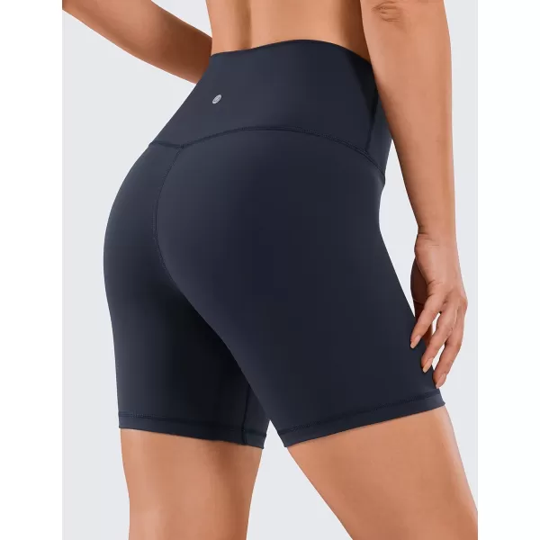 CRZ YOGA Womens Naked Feeling Biker Shorts  3  4  6  8  10 High Waist Yoga Workout Running Shorts SpandexNavy