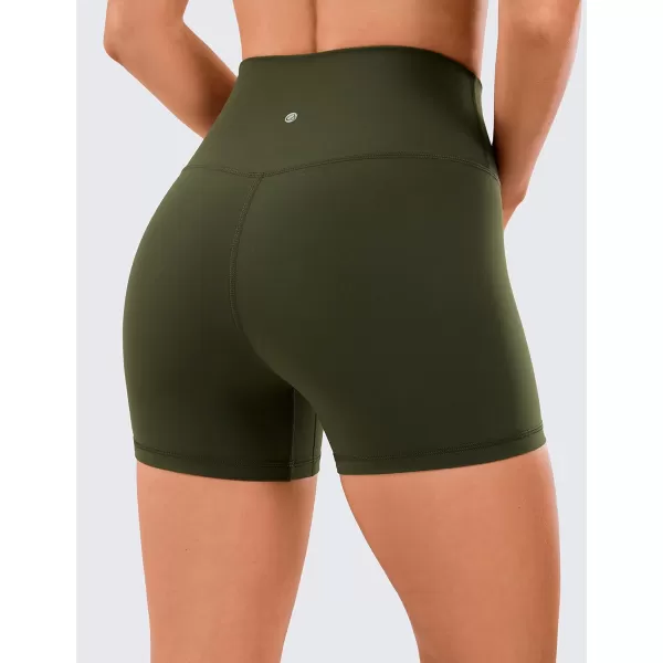 CRZ YOGA Womens Naked Feeling Biker Shorts  3  4  6  8  10 High Waist Yoga Workout Running Shorts SpandexOlive Green