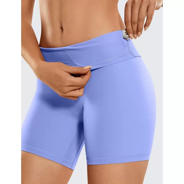 CRZ YOGA Womens Naked Feeling Biker Shorts  3  4  6  8  10 High Waist Yoga Workout Running Shorts SpandexPeriwinkle Purple