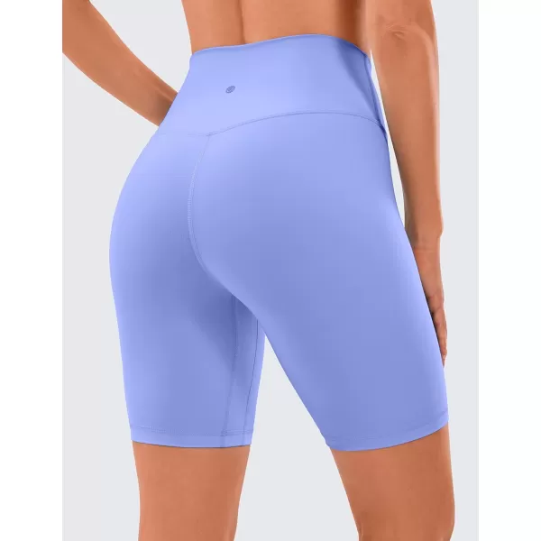 CRZ YOGA Womens Naked Feeling Biker Shorts  3  4  6  8  10 High Waist Yoga Workout Running Shorts SpandexPeriwinkle Purple