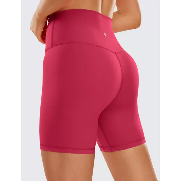 CRZ YOGA Womens Naked Feeling Biker Shorts  3  4  6  8  10 High Waist Yoga Workout Running Shorts SpandexPomegranate