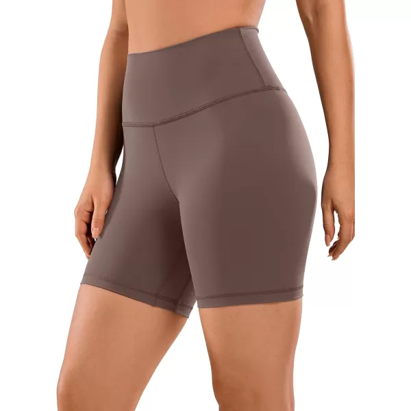 CRZ YOGA Womens Naked Feeling Biker Shorts  3  4  6  8  10 High Waist Yoga Workout Running Shorts SpandexPurple Taupe